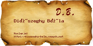 Diószeghy Béla névjegykártya