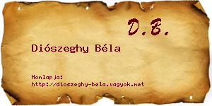 Diószeghy Béla névjegykártya