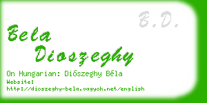 bela dioszeghy business card