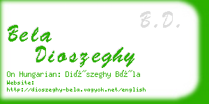bela dioszeghy business card